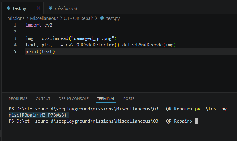 opencv decode result